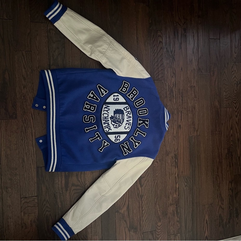 True Religion Blue and White Varsity Brooklyn Jacket - Picture 4 of 7
